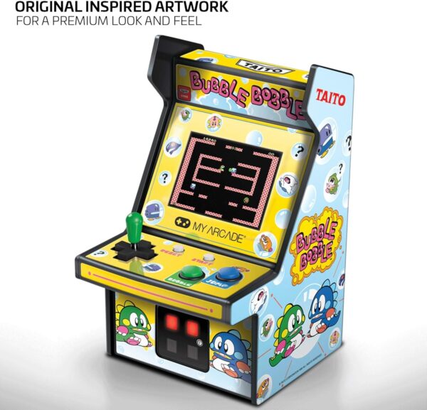 My Arcade Bubble Bobble Mini Arcade Machine - Micro Player Table Top Arcade Machine, Portable Handheld Game, Retro Gaming Console, Mini Retro Games Machines for Kids & Adults - Image 3