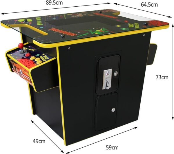 Arcade Game Machine Retro Cocktail Table Cabinet 60 Classic Video Games Flip Screen 1 or 2 Player 19 Inch LCD Display Screen Stereo Speaker Free Play Or Coin Operated 64.5cm W x 73cm H x 89.5cm D - Image 6