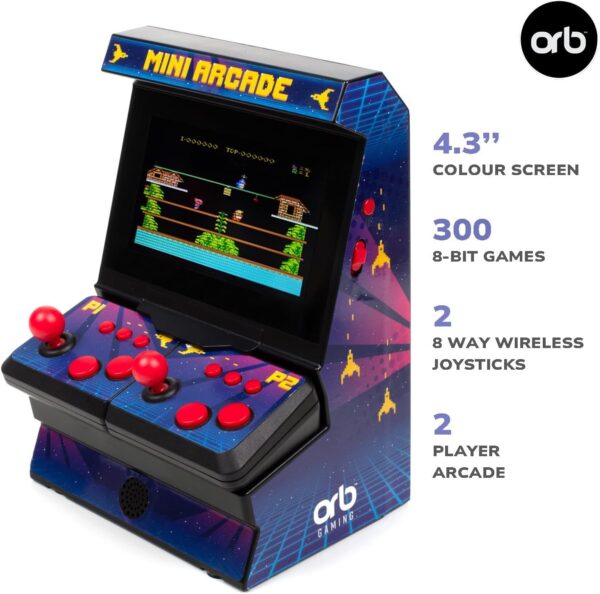 Orb Mini Retro Handheld Games Console & Arcade Bundle - 1 x 150 In-Built Games Console & 2 x 240 In-Built Games Arcade, 1 x 30 In-Built Racing Games, Full Colour LCD Screen - Thumbs Up! - Image 12