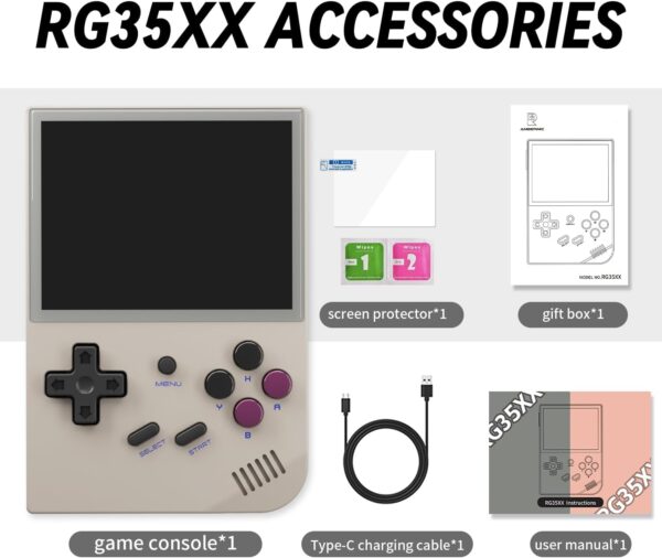 RG35XX Retro Handheld Game Console Supports Linux and Garlic Dual Stylem,3.5-inch with a 64G Card Pre-Loaded 6900 Games Supports HDMI and TV Output - Image 12