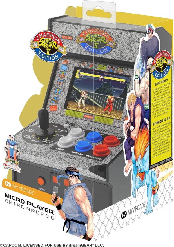 My Arcade Street Fighter II Mini Arcade Machine - Micro Player Table Top Arcade Machine, Portable Handheld Game, Retro Gaming Console, Mini Retro Games Machines for Kids & Adults - Image 8