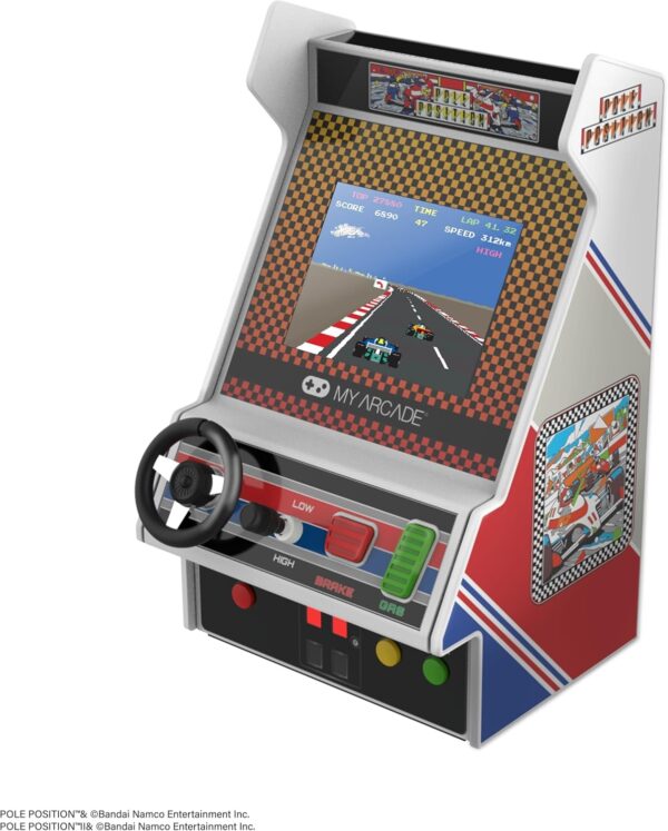 My Arcade Pole Position Racing Player: Retro Mini Arcade Game Console with 2 Games, Real Racing Controls Full Color Screen - Image 2