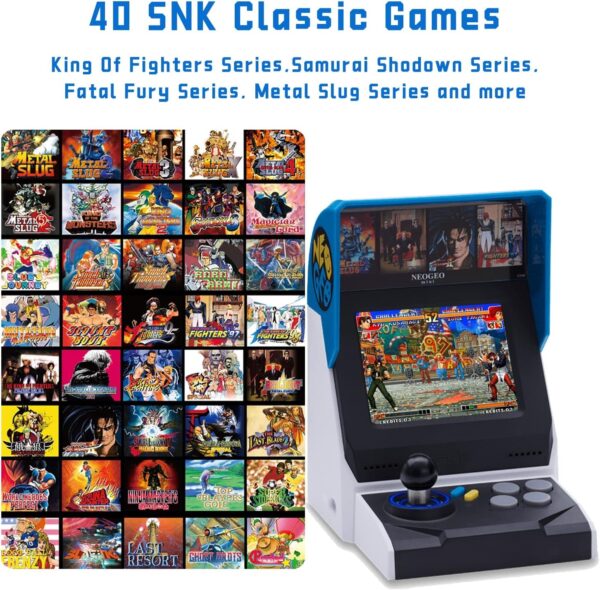 NEOGEO Mini International Edition, PreLoaded 40 SNK Licensed Classic Games, Including King of Fighters, Metal Slug, etc., Supports Large Screen HDMI Output/2 Gamepad Ports/For Adults and Children - Image 2